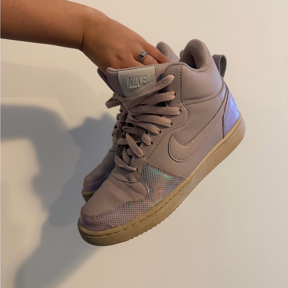 Nike Lavender High-Tops with Iridescent Accents Court Borough Mid SE Sneakers